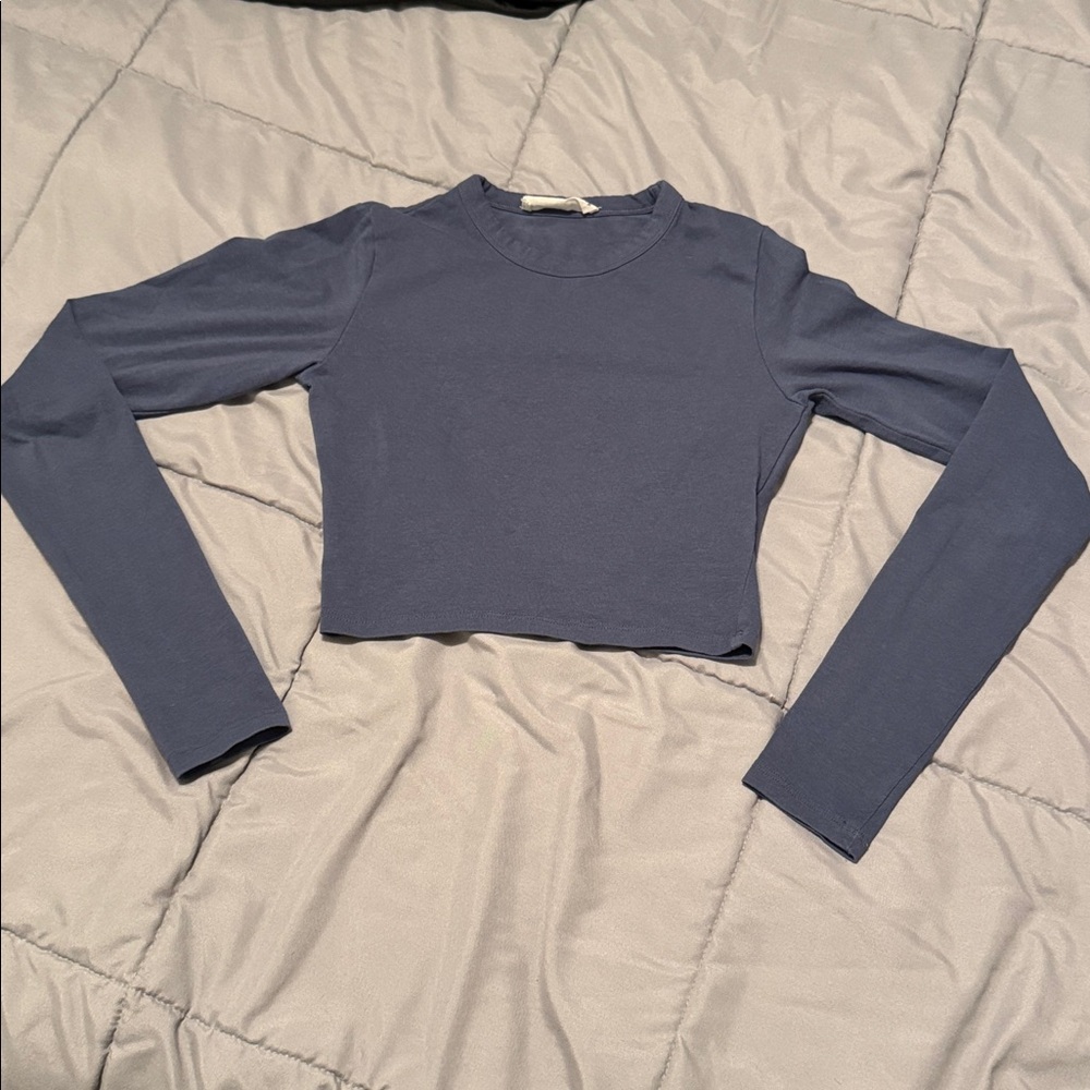 Light Blue Cotton On Long Sleeve Crop Top (XXS)